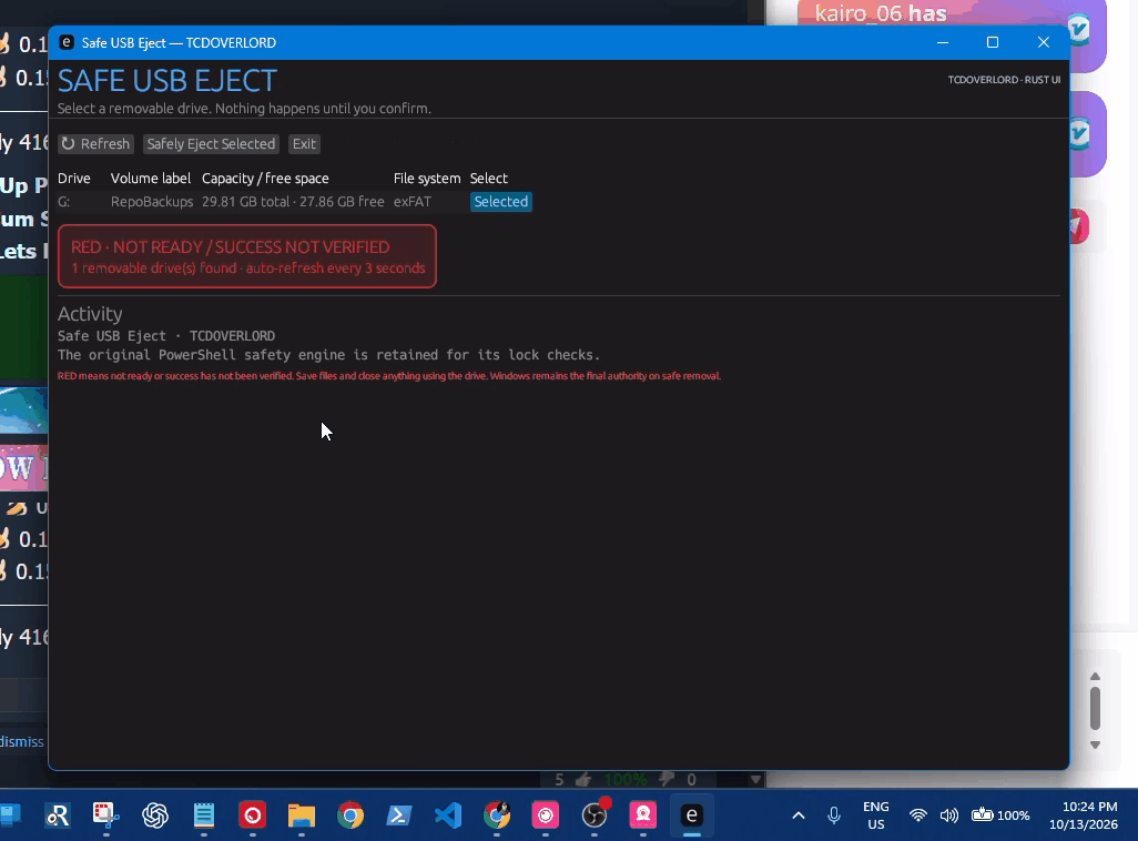 Animated demonstration of Safe USB Eject